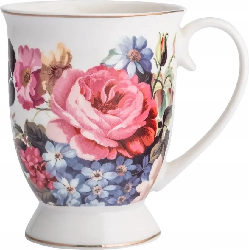 Kávés és teás bögre porcelán rózsa krémszínű 320 ml