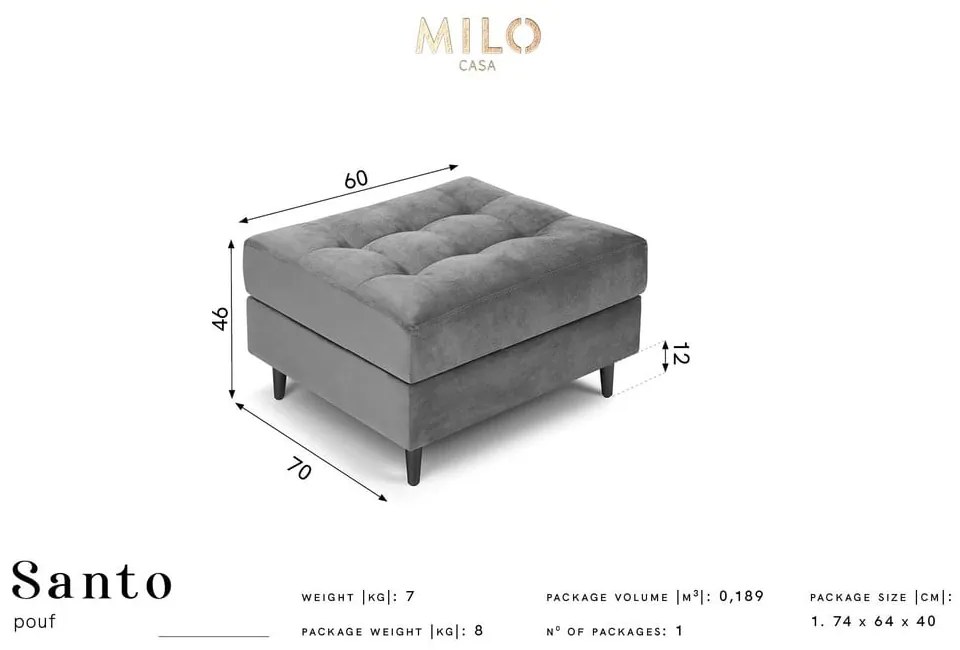 Santo bézs bársony lábtartó - Milo Casa
