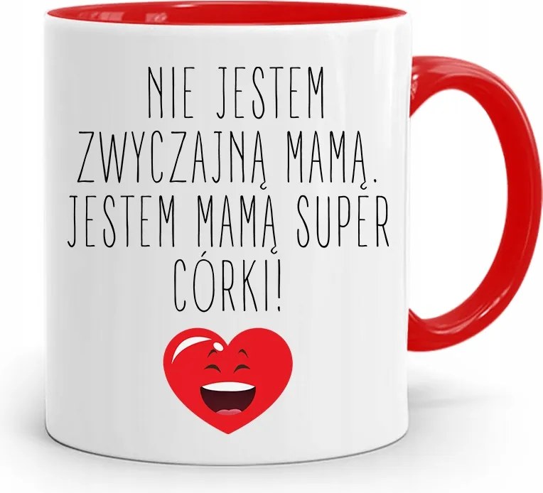 Piros Bögre Anyukáknak Szuper Lányok Anyukája Vagyok, fényképes nyomattal