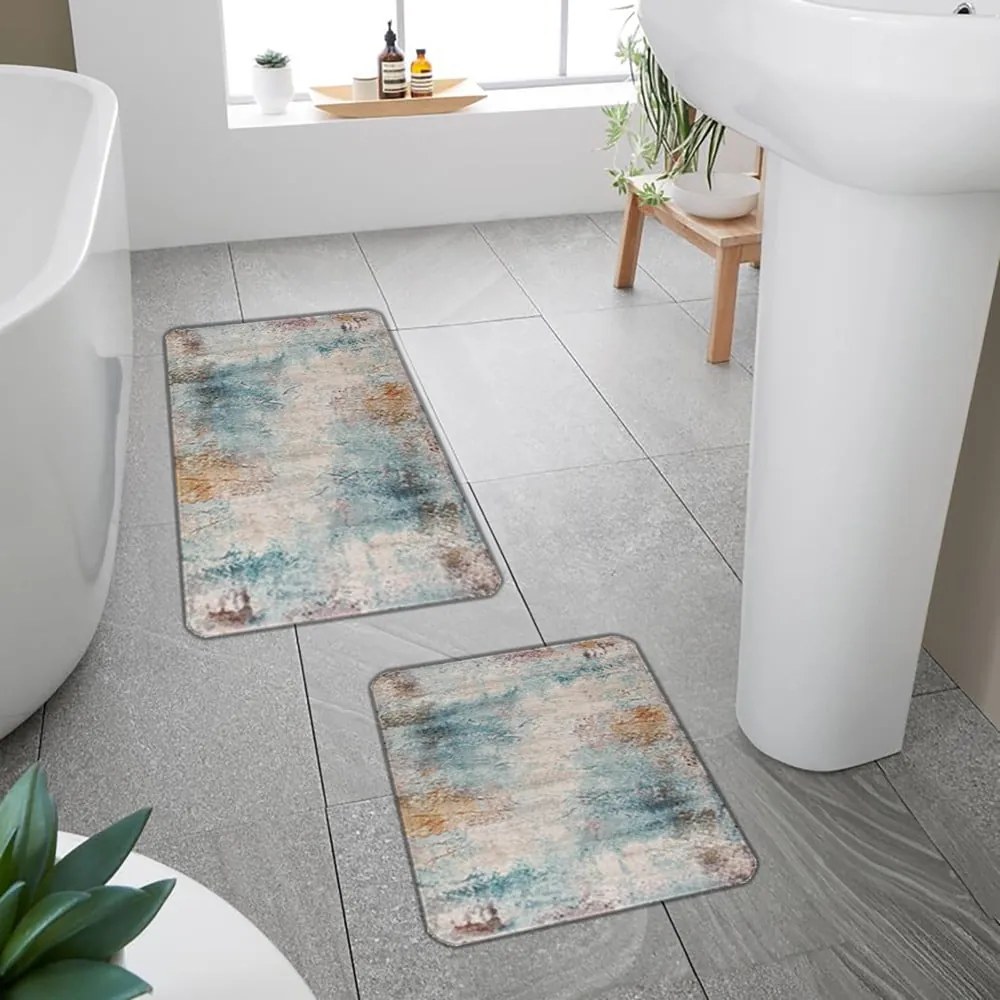 Kék-szürke fürdőszobai kilépő szett 2 db-os 60x100 cm – Mila Home
