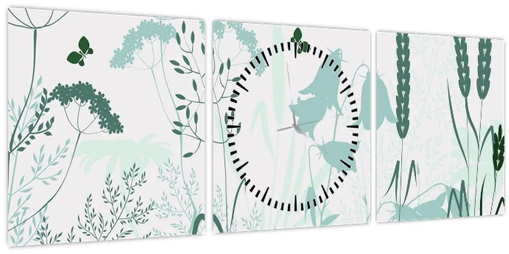 Kép - rét vektor (órával) (90x30 cm)