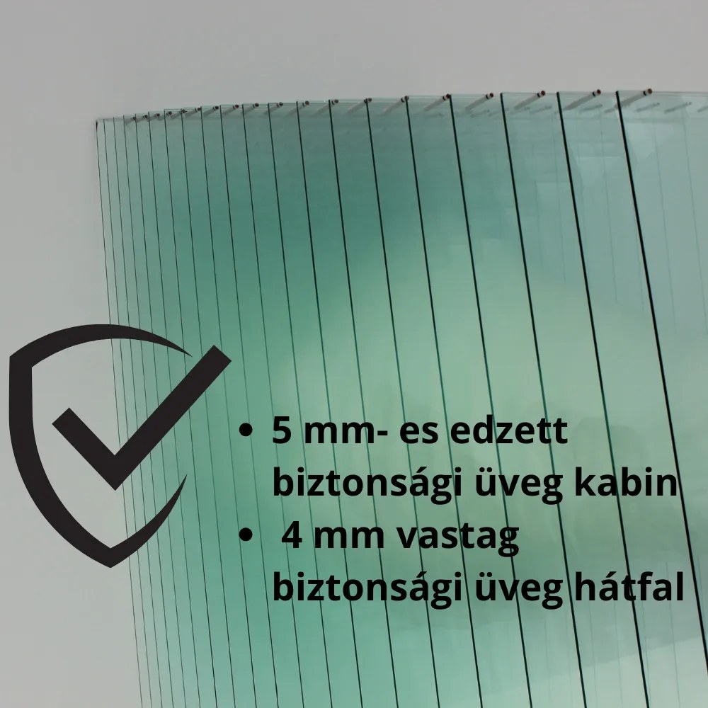 Stuxi Genova 90x90 cm íves két tolóajtós fehér hátfalas zuhanykabin 5 mm üveggel zuhanytálcával és csapteleppel