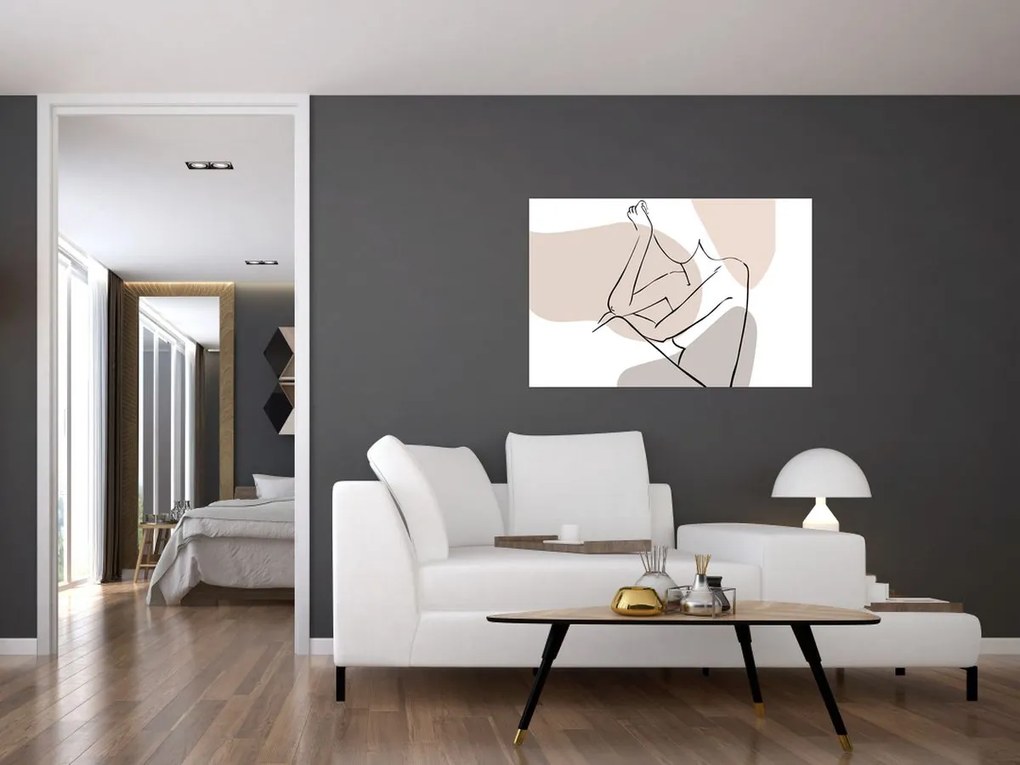 Kép - Női test vonal művészet N⁰1 (90x60 cm)