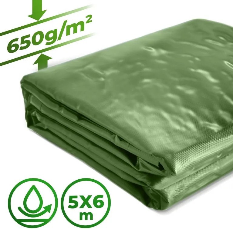 JAGO Takarófólia 650 g/m² alumínium szemek zöld 5 x 6 m
