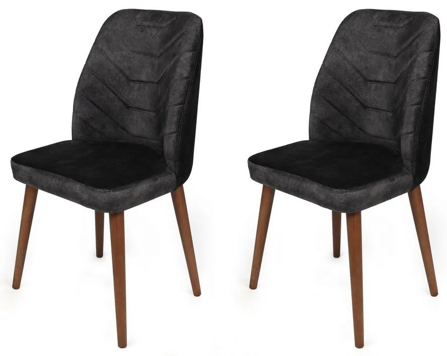 Dallas Anthracite and Walnut étkezőszék szett, 2db