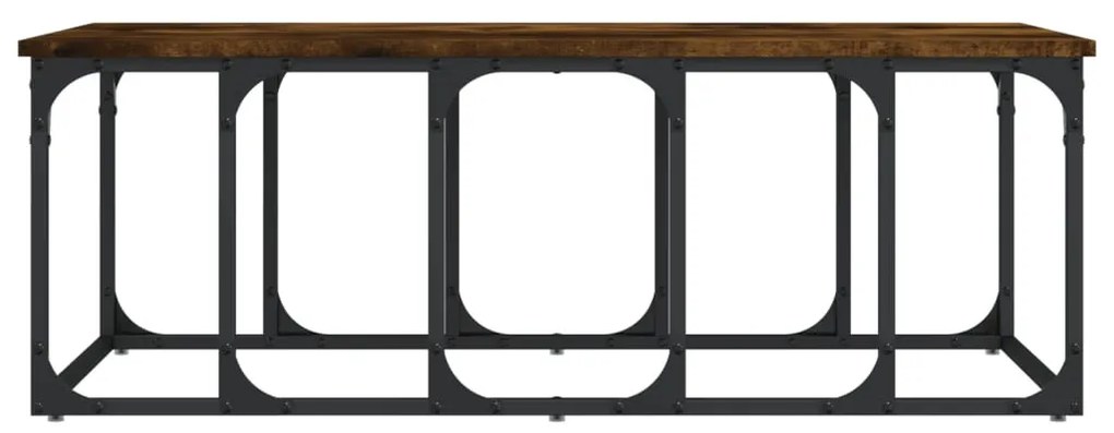 Füstös tölgy színű szerelt fa dohányzóasztal 100x50x35,5 cm