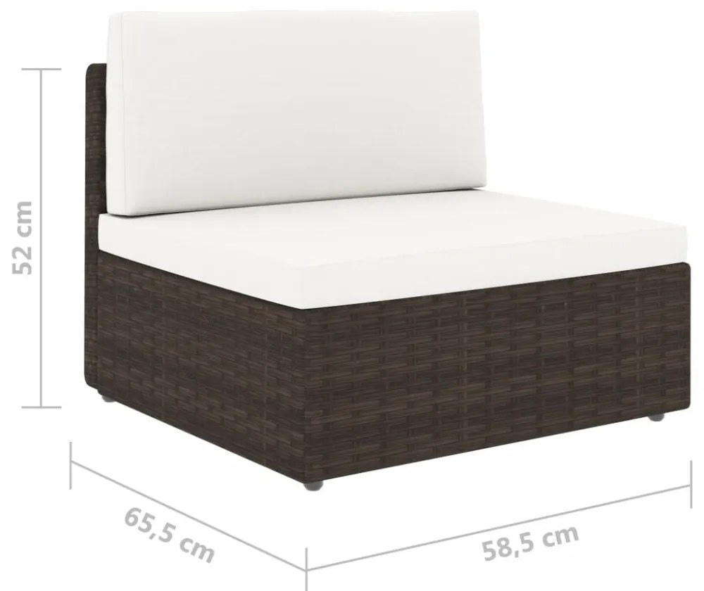 2 személyes barna elemes polyrattan kanapé