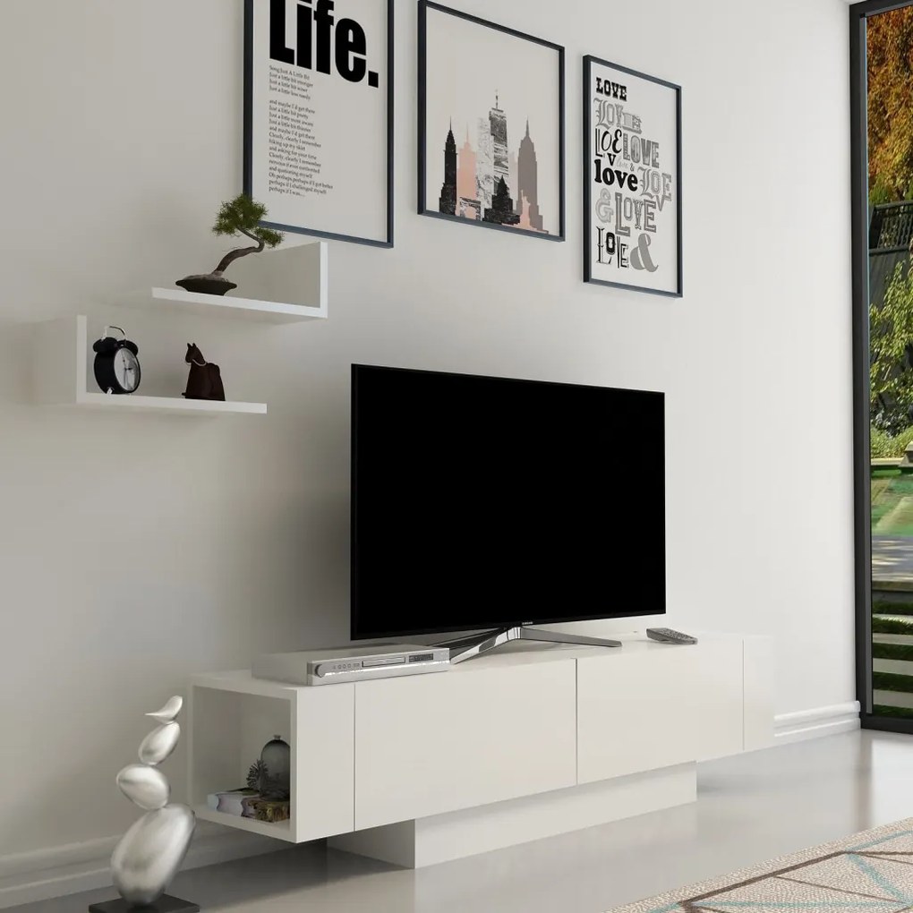 Matera - fehér/fehér TV-állvány