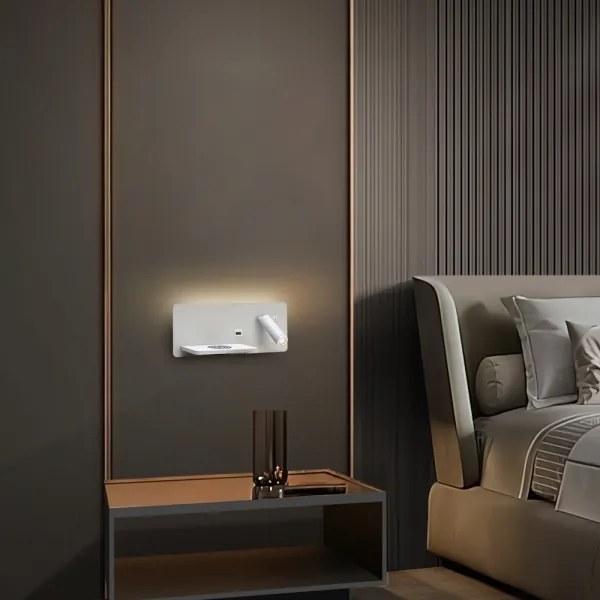 Immax 08286L-LED fali lámpa polccal, USB és vezeték nélküli töltővel, LED 3W/230