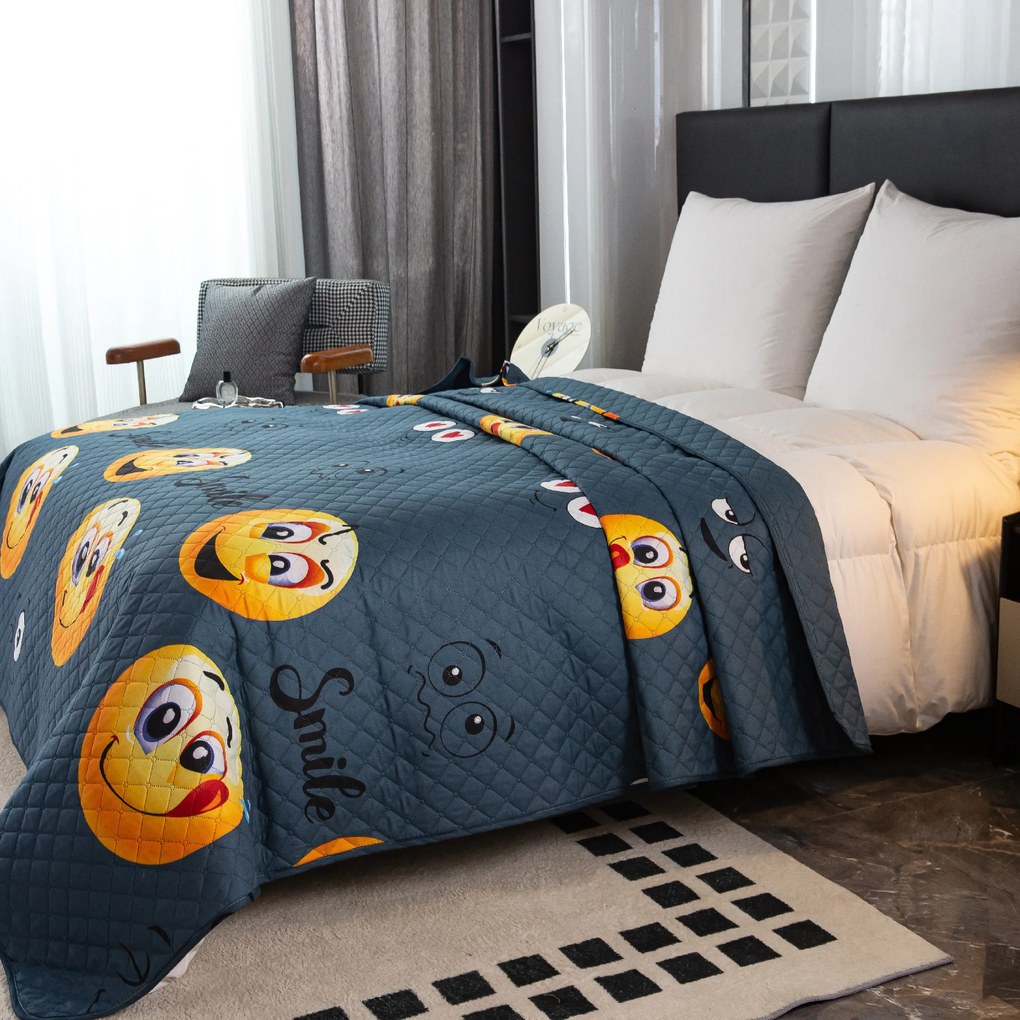 Ágytakaró EMOJI NYELVKIÖLTŐS szürke Méret: 170 x 210 cm