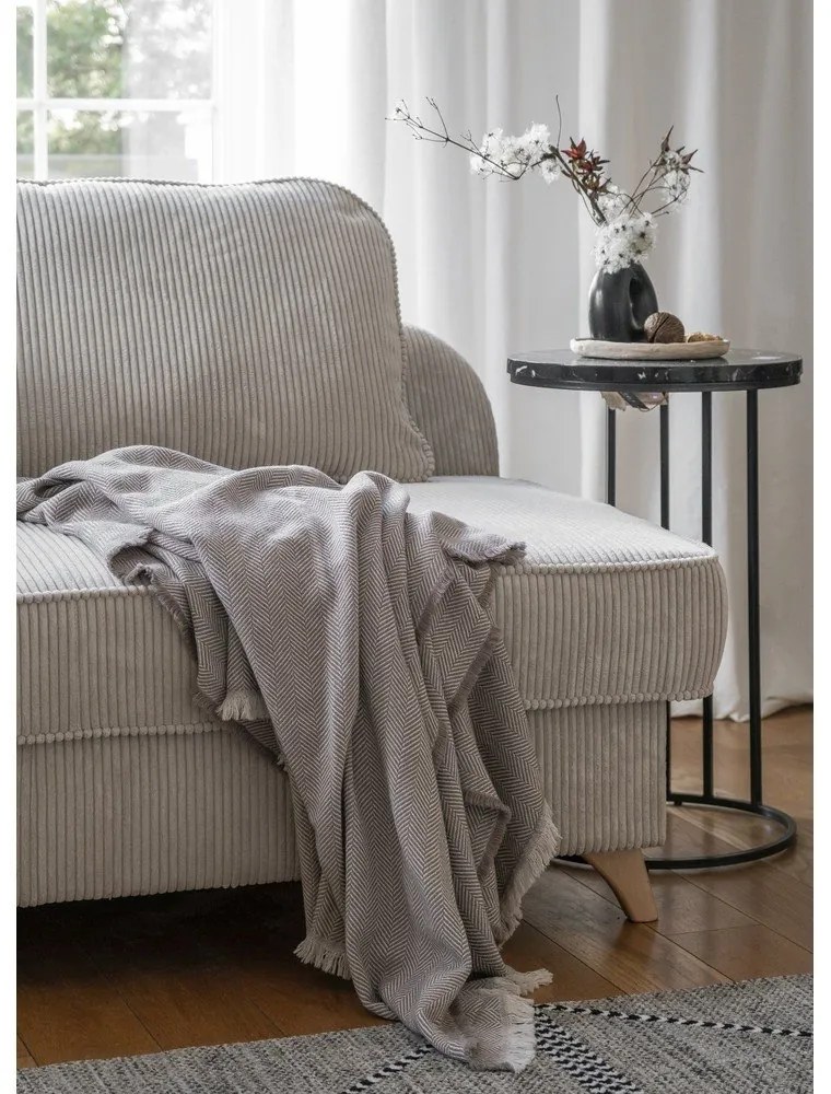 Bézs kordbársony heverő (bal oldali) Chic Charlotte – Miuform