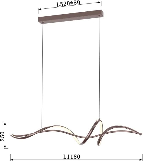 ONLI - LED függőlámpa kábelen KELLY LED/28W/230V rézszínű