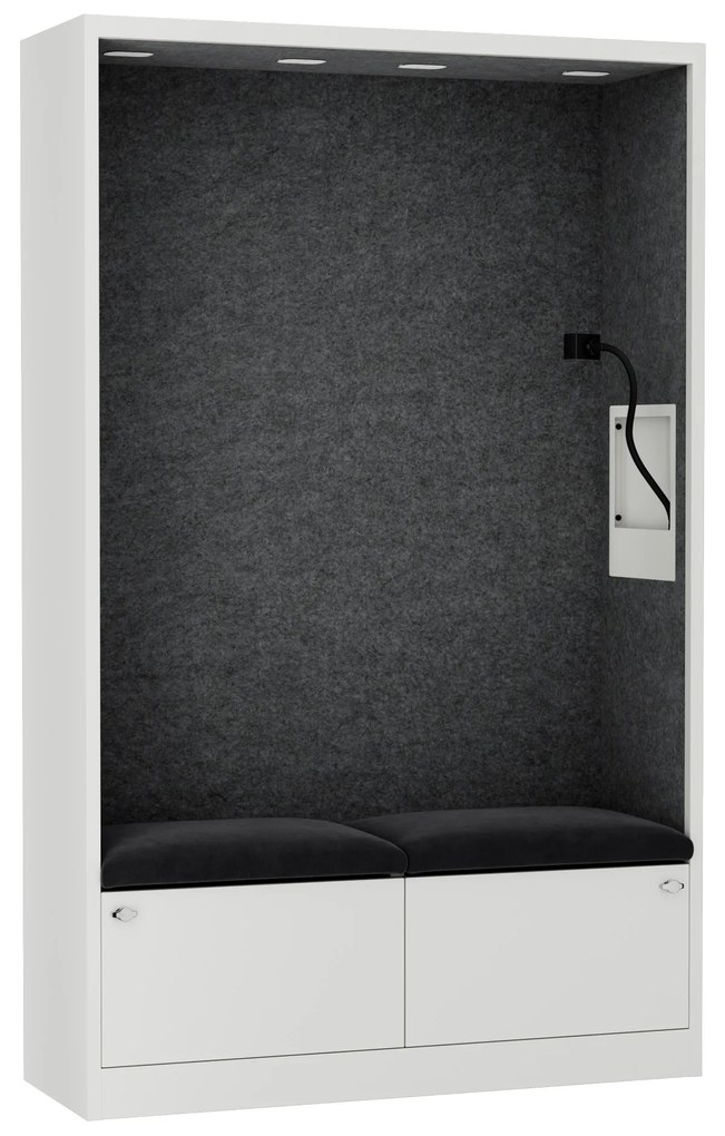 Sally 1150mm korpus Biały - siedzisko Ciemnoszary