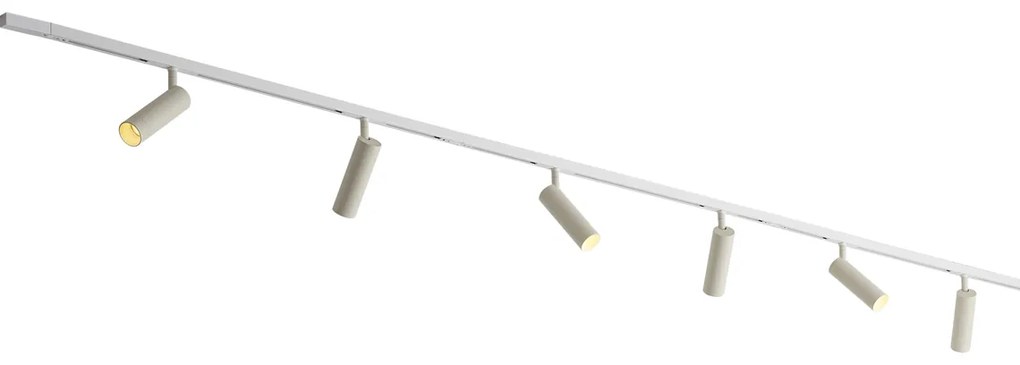 Modern railsysteem wit met 6 spots beige 1-fase - Slimline Uzzy