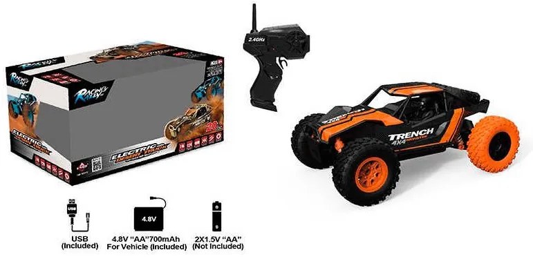 1:24 HB Racing Rally 4WD Desert Max Fox Kisautó 2.4Ghz Távirányítással, 4.8V Akkupackkal, Finom Gázadás Vezérléssel