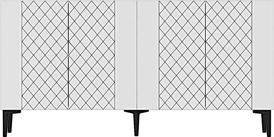 Resso komód, fehér, 150 cm