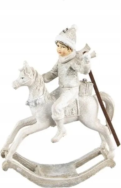 Karácsonyi dekoráció fiú hintalón 14*7*20