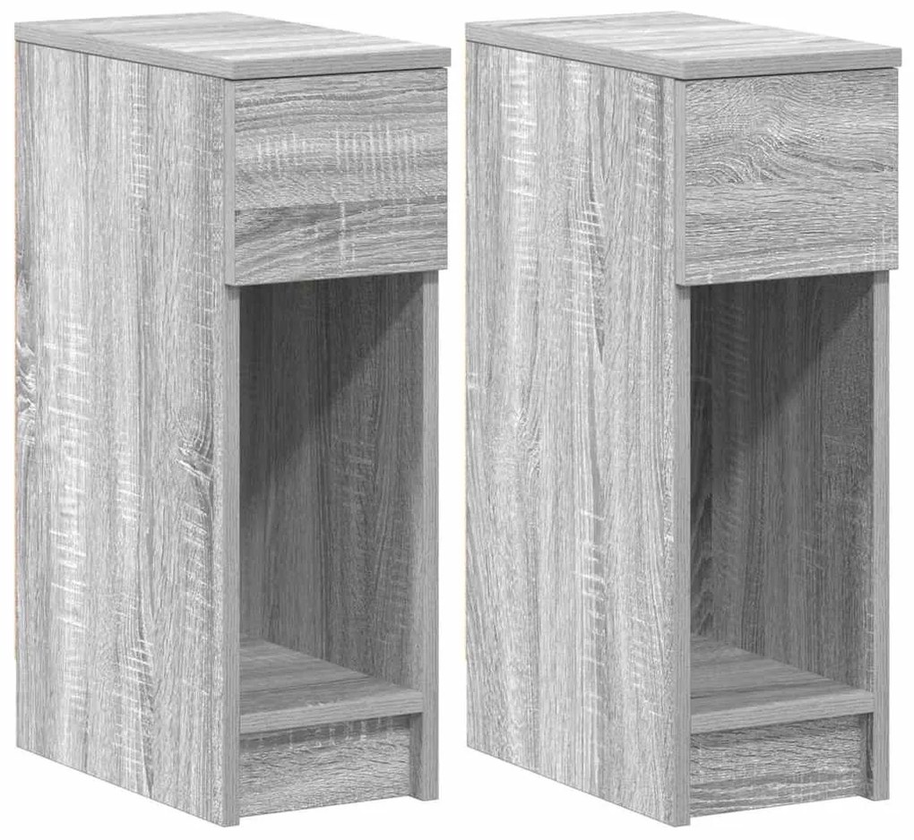 éjjeliszekrények fiókos 2 db szürke sonoma 20 x 36 x 60 cm