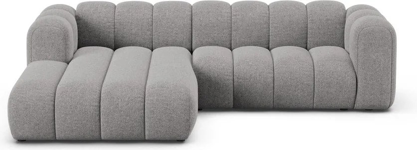 Szürke zsenília sarokkanapé (bal oldali-heverő résszel) Lupine – Micadoni