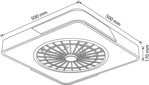 Brilagi - Dimmelhető LED világítótest ventilátorral LED/38W/230V 50 cm fehér/tölgy + távirányító
