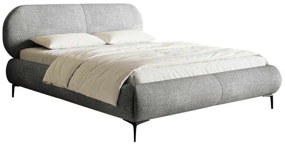 Franciaágy 140 cm Octave 140 (ágyráccsal) (tárolóhellyel) (szürke + fekete) . 1099968