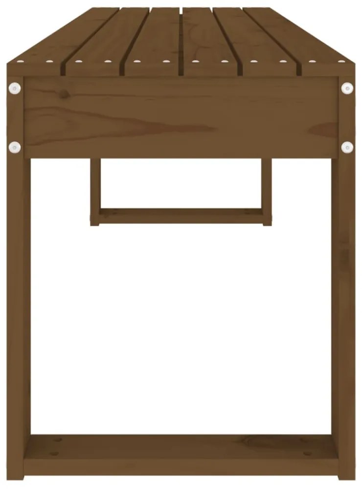 mézbarna tömör fenyőfa kerti pad 110x38x45 cm