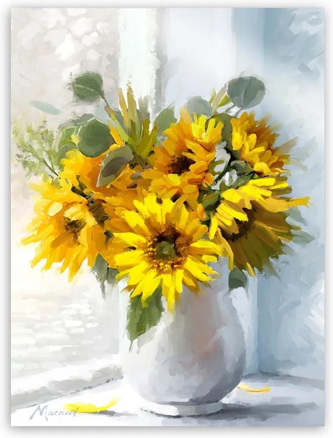 Canvas Flowers Sunflowers kép, 60 x 80 cm - Styler