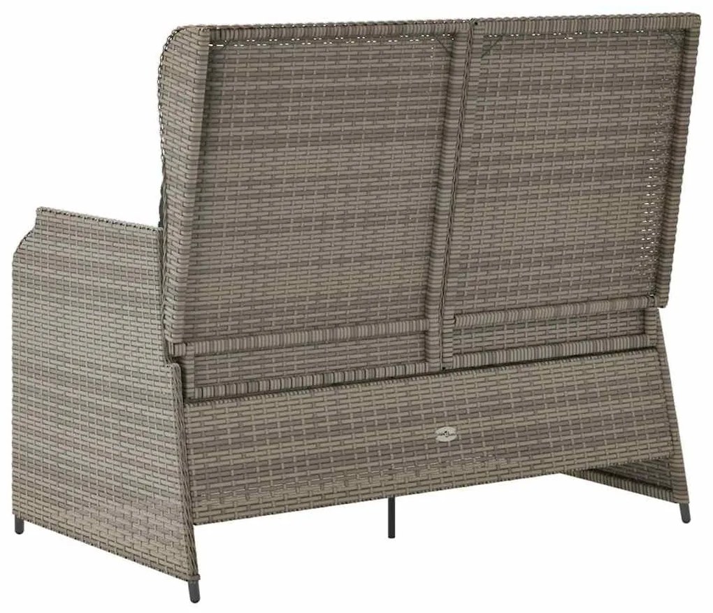 Kerti pad párnával Szürke Poli rattan