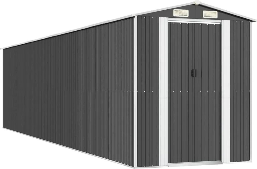 vidaXL antracitszürke horganyzott acél kerti fészer 192 x 855 x 223 cm