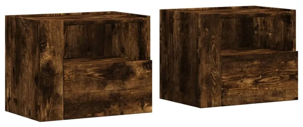 2db füstös tölgy színű fali éjjeliszekrény 45 x 30 x 35 cm