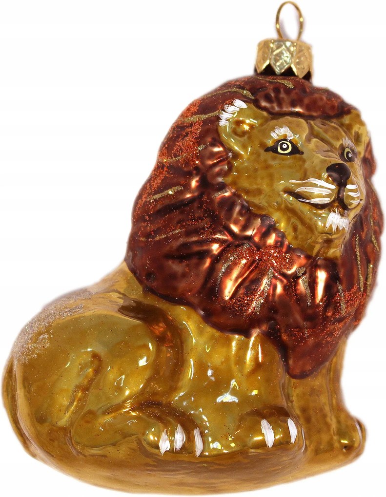 Kézzel díszített üveggömb Oroszlán
