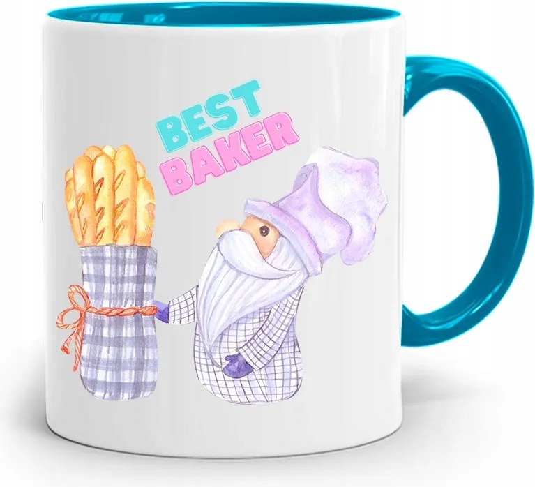 Kék Bögre Ajándék Péknek Best Baker fényképes nyomtatással