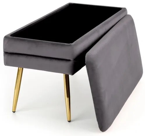 Steppelt pad tárolóhellyel VELVA 37x78 cm szürke/arany