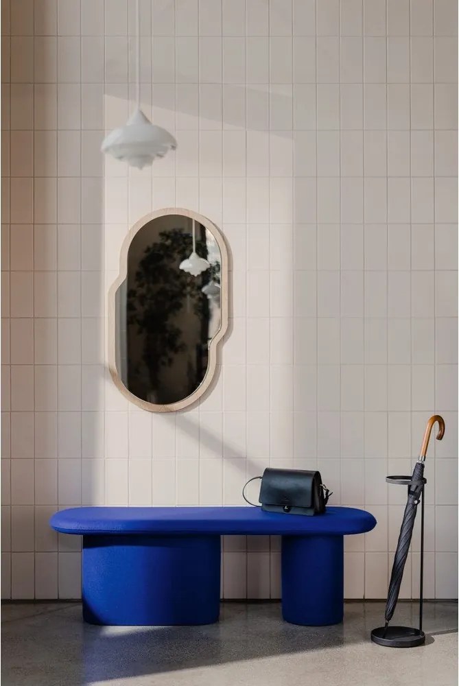 Kék gyapjú párnázott pad Rull – noo.ma