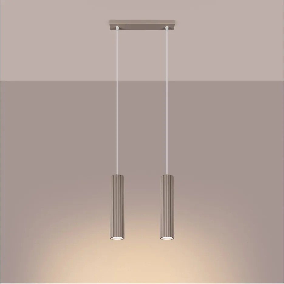 Szürkésbarna fém függőlámpa Gleam – Sollux