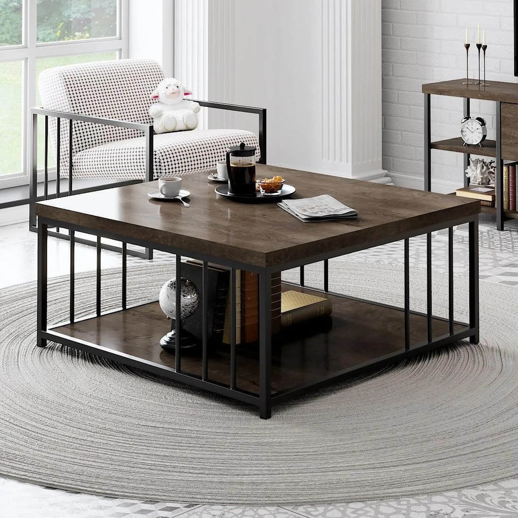 Dohányzóasztal Zenn - Walnut, Black