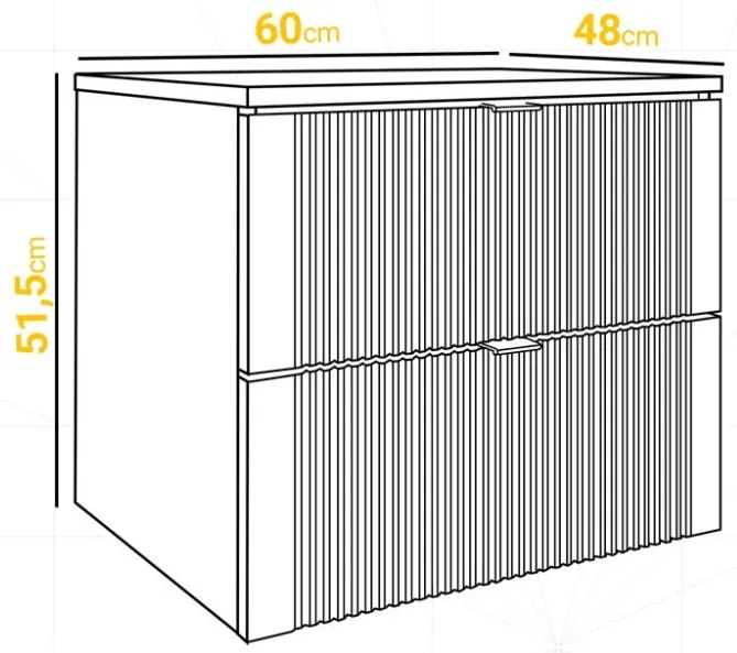 Mylife kadi fürdőszoba szekrény fekete (60cm)