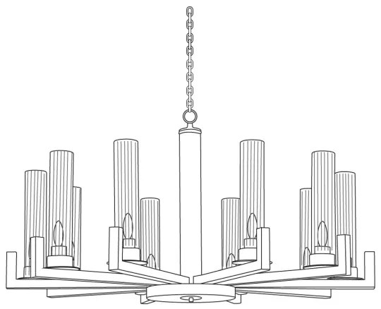 Kolarz 6009.81060 - RAGGIO láncos csillár 10xE14/25W/230V matt króm