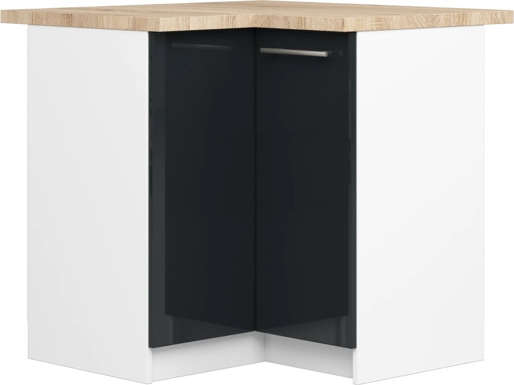 Olivia szekrény S90/90 Asztallap Fehér Grafit Fényes Akd