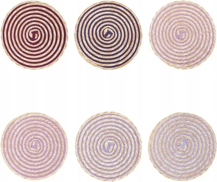 Spirál alátét lila színben 38 cm 6 db Villad´Este rafia