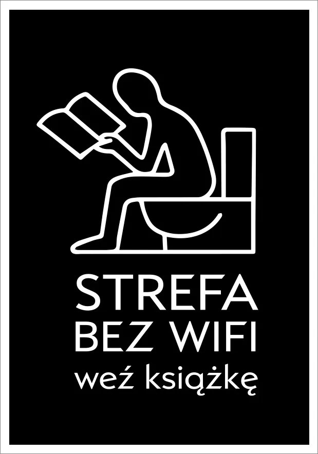 Poszter Keret Nélkül Fürdőszoba Wc Wifi Nélküli Zóna P2580_40x50