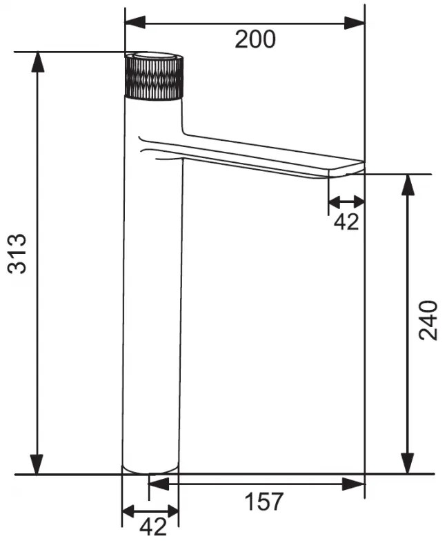 Mexen Zero + - Magas mosdócsaptelep, fekete / arany, 71610-75