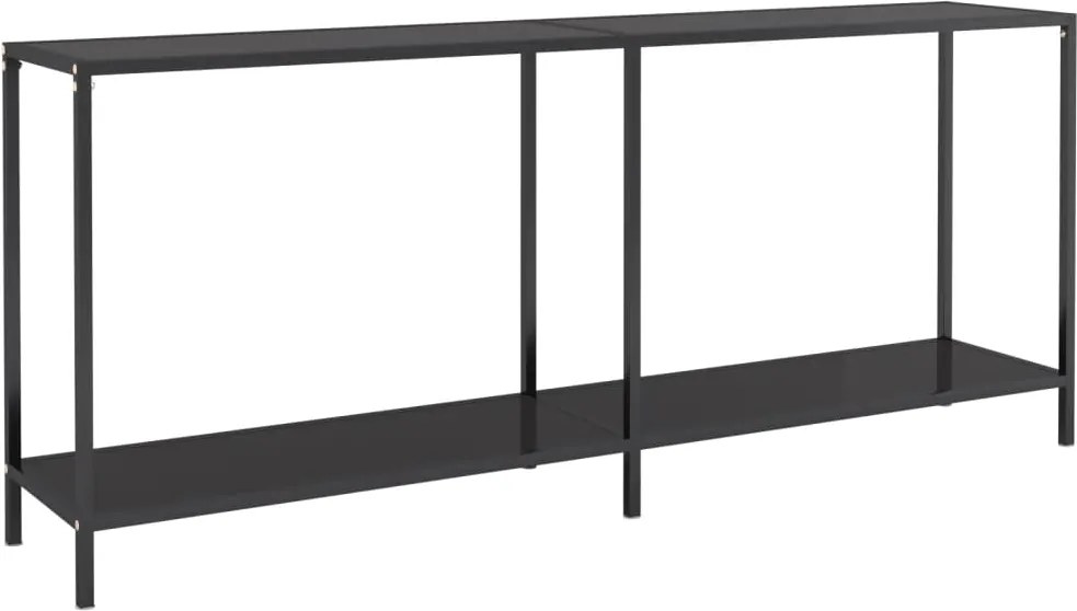 vidaXL fekete edzett üveg tálalóasztal 180 x 35 x 75,5 cm