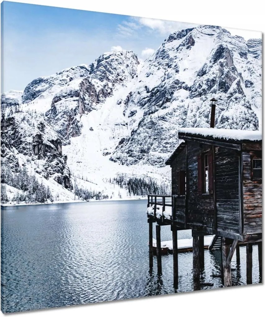 Vászonkép 90x90 Téli kilátás a hegyekkel