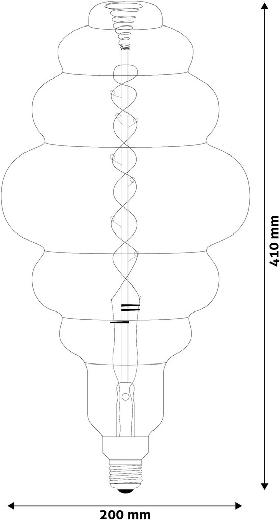 Avide LED Jumbo Filament Bixby 200x410mm Amber 8W E27 2400K Fényerőszabályzós