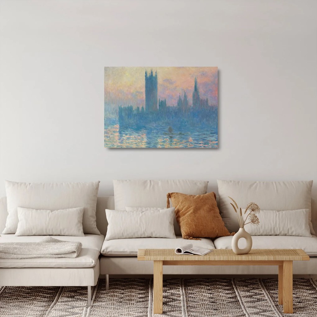 Üveg kép - Claude Monet, The Houses of Parliament, Sunset, reprodukciók (70x50 cm)