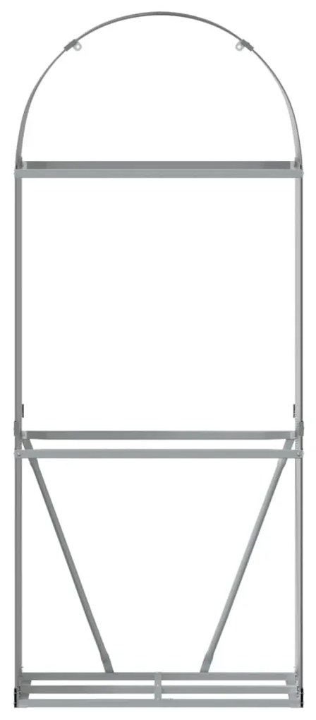 antracitszürke horganyzott acél rönktartó 80 x 45 x 190 cm