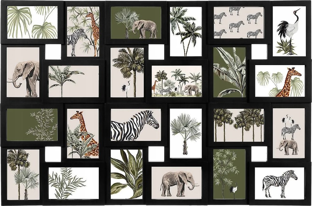 Nagy Képkeret 24 Képhez Dekoráció Fekete 10X15 Multi Képkeret