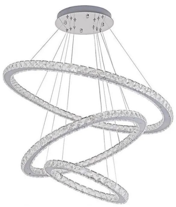 LED állítható fényerejű csillár kábellel LED/210W/230V 3000-6500K ezüst + DO