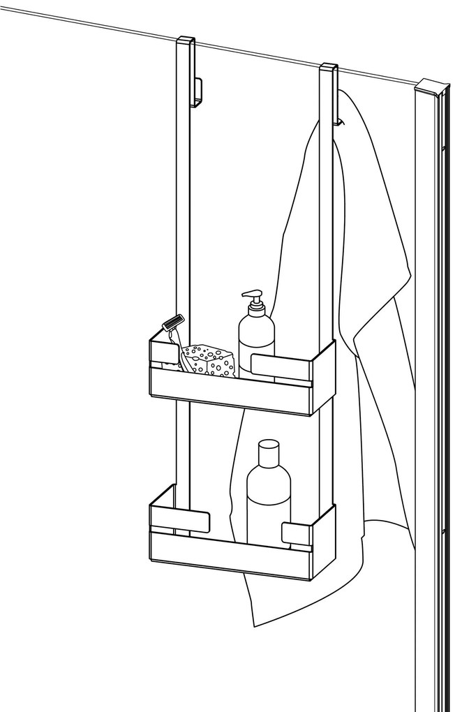 Deante Mokko kiegészítők, C típusú függőpolc a zuhanykabinhoz, fehér matt, ADM_A54K